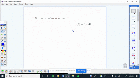 find-the-zero-of-each-function-fx3-4-x-78695