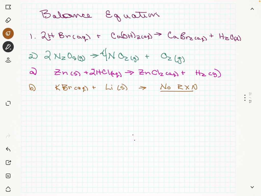 SOLVED Joumal 15 (14/18/20) Write and balance the formula equations