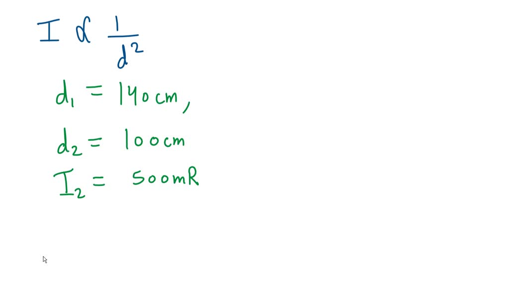 SOLVED: Using the Inverse Square Law: Calculate the intensity of ...