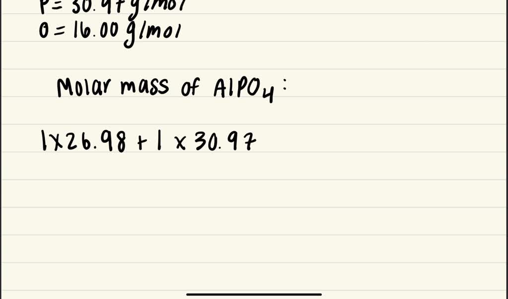 SOLVED Calculate the mass of aluminium phosphate which contains 0.