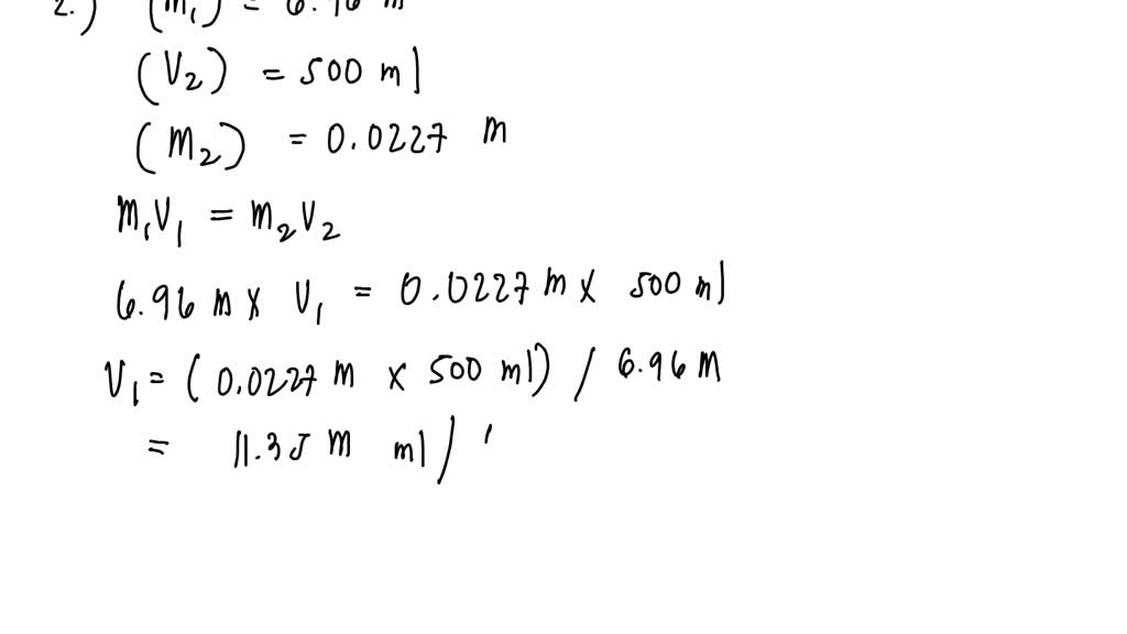 SOLVED Dilution of Concentrated Solutions The number of moles of solute in liters of a solution