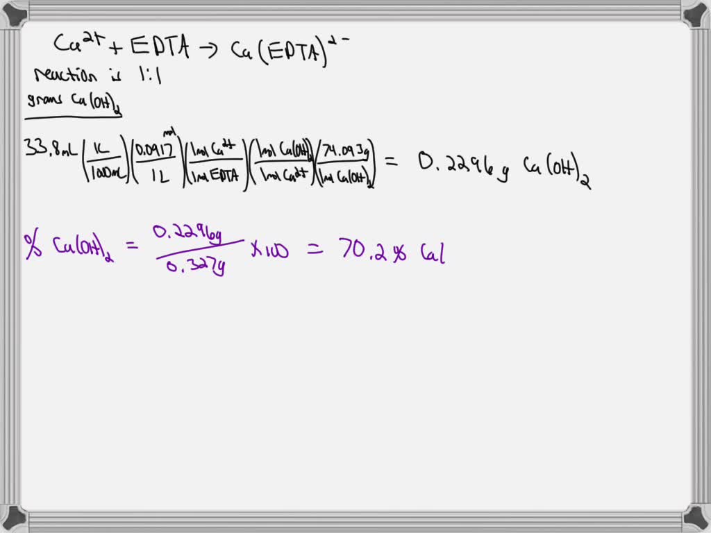 SOLVED: Calcium ion, Ca2+, reacts with the chelating agent EDTA as ...