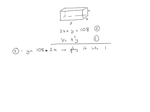 suppose-an-airline-policy-states-that-all-baggage-must-be-box-shaped-with-a-sum-of-length-width-and-height-not-exceeding-108-in-what-are-the-dimensions-and-volume-of-a-square-based-box-with-18957