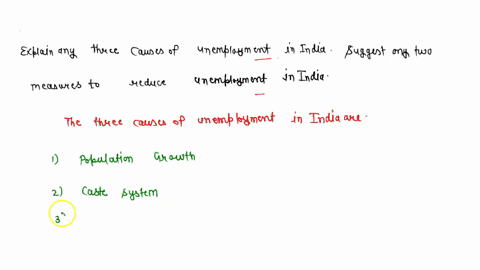 explain-any-three-causes-of-unemployment-in-india-suggest-any-two-measures-to-reduce-unemployment-in-india-30836