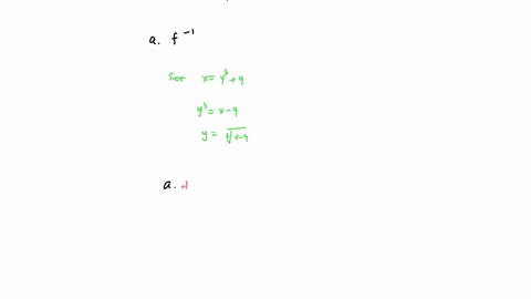 the-function-fxx39-is-one-to-one-a-find-an-equation-for-f-1-the-inverse-function-b-verify-that-your-equation-is-correct-by-showing-that-fleftf-1xrightx-and-f-1fxx-a-select-the-correct-choice-below-and