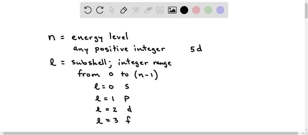principal quantum number n and angular momentum quantum number l