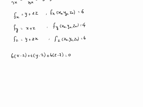 find-a-simplified-equation-of-the-plane-tangent-to-following-surface-at-the-given-point-xyyz-2xz-160-222-tangent-plane-for-an-implicitly-defined-function-fxxo-yo-zo-x-x-tfylxo-yoz-_-y-yofzxo-75466