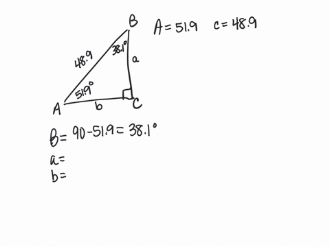 decimal-place-and-express-an9es-neatetternd-a-cegta-solve-the-right-triangle-shown-tho-figure-round-lengths-a-519-489-b-38-1-42-30-2-b-30-5-8-6198-a-385-b-30-2-f385-302-b-5198-302b-385-0-d-86917