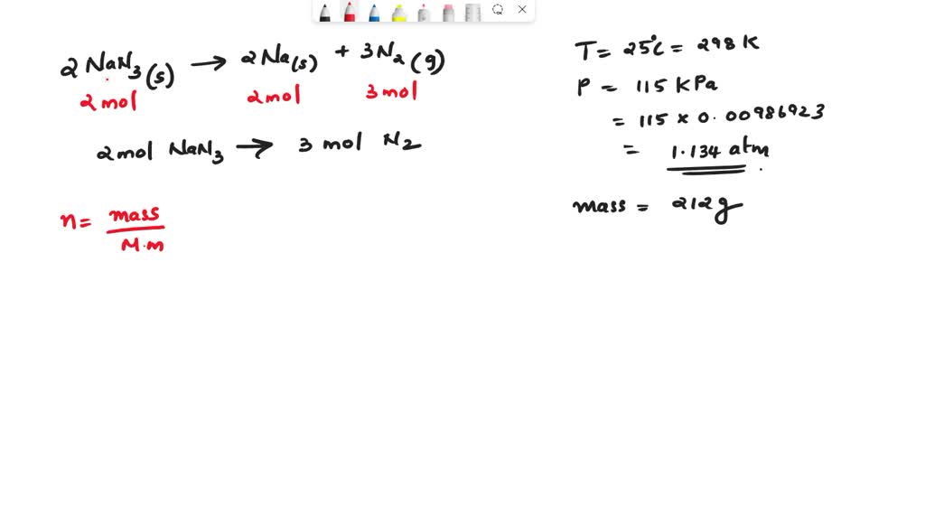 SOLVED Many airbags rely on the of sodium azide (NaN3