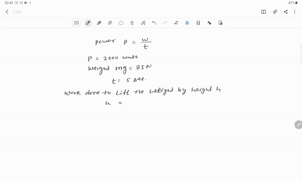 SOLVED A machine is capable of delivering 2000 watts of power. How