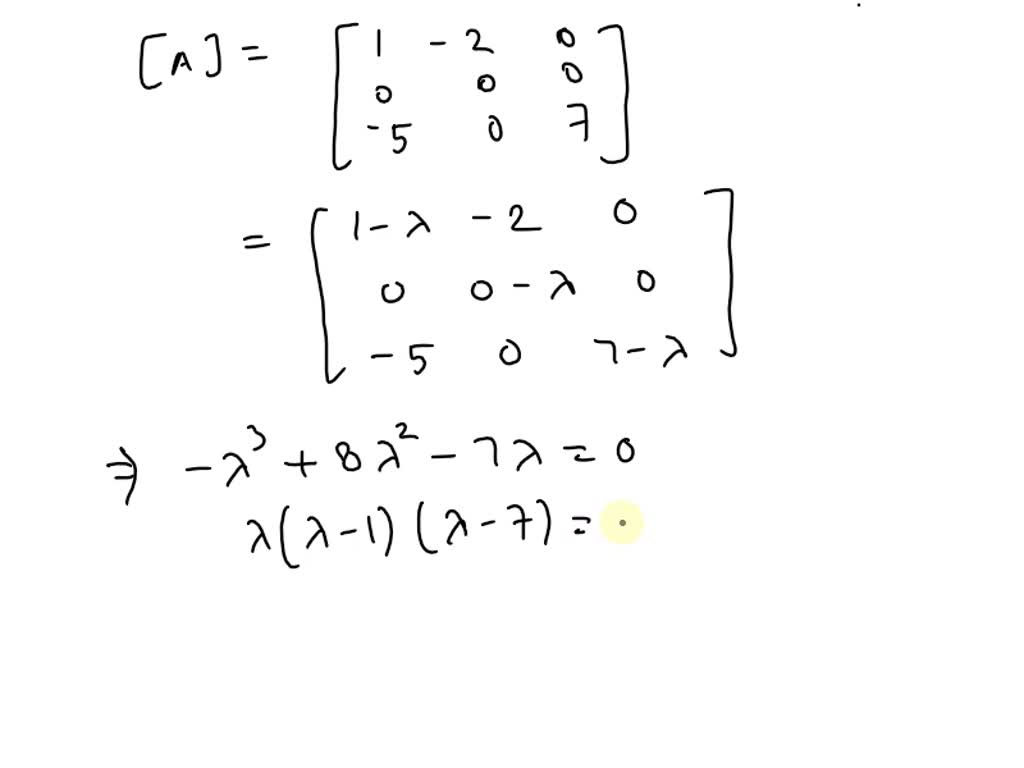 SOLVED: Q1. For a given matrix, -2I - 9 Determine the eigenvalues and ...