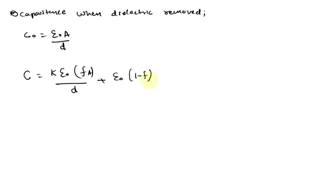 Solved Consider A Parallel Plate Capacitor That Is Partially Filled