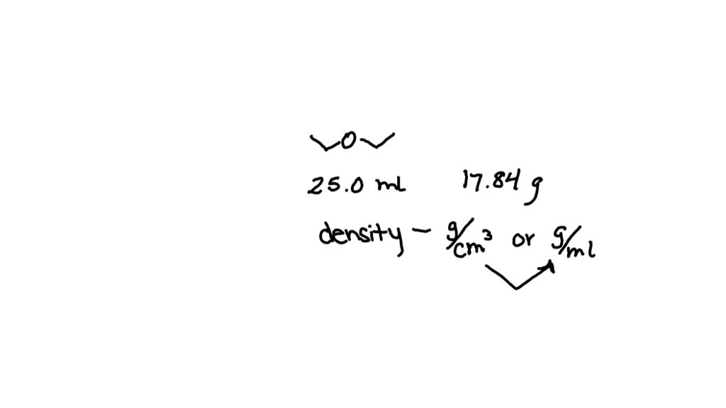 SOLVED: A flask contains 25.0 mL of diethyl ether weighing 17.84 g