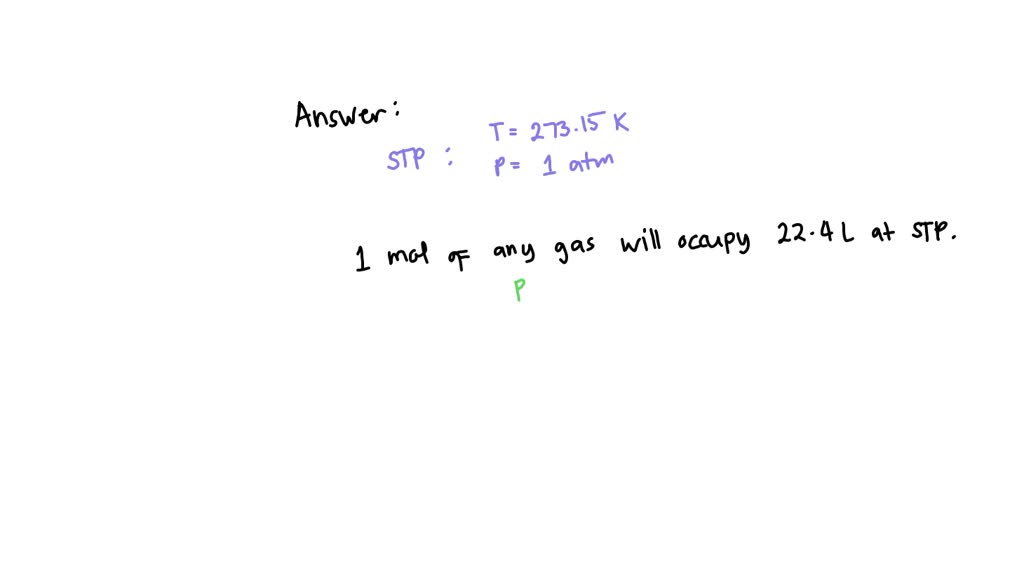 SOLVED 'Which of the following gases occupies 22.4 L at STP? mol