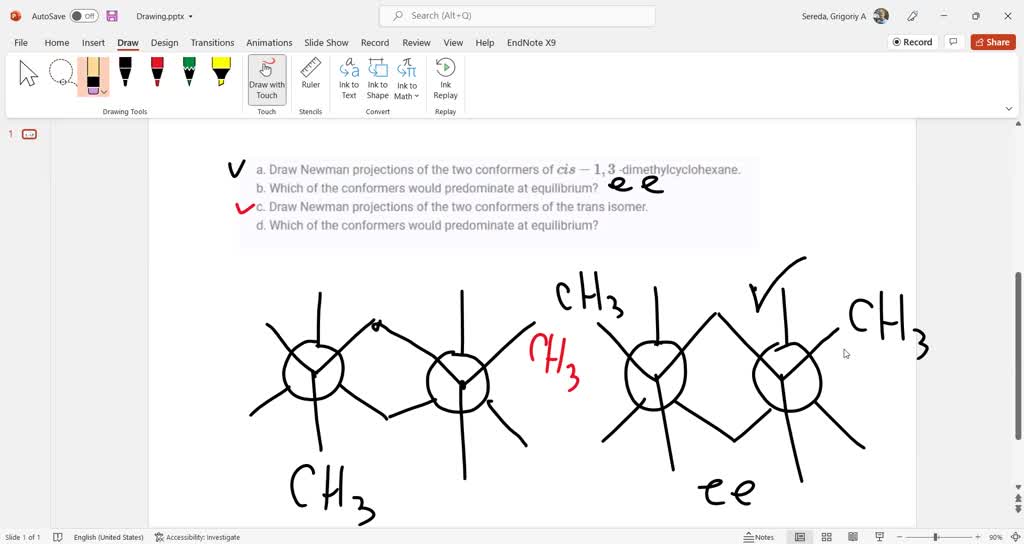 SOLVED: a. Draw Newman projections of the two conformers of c i s-1,3