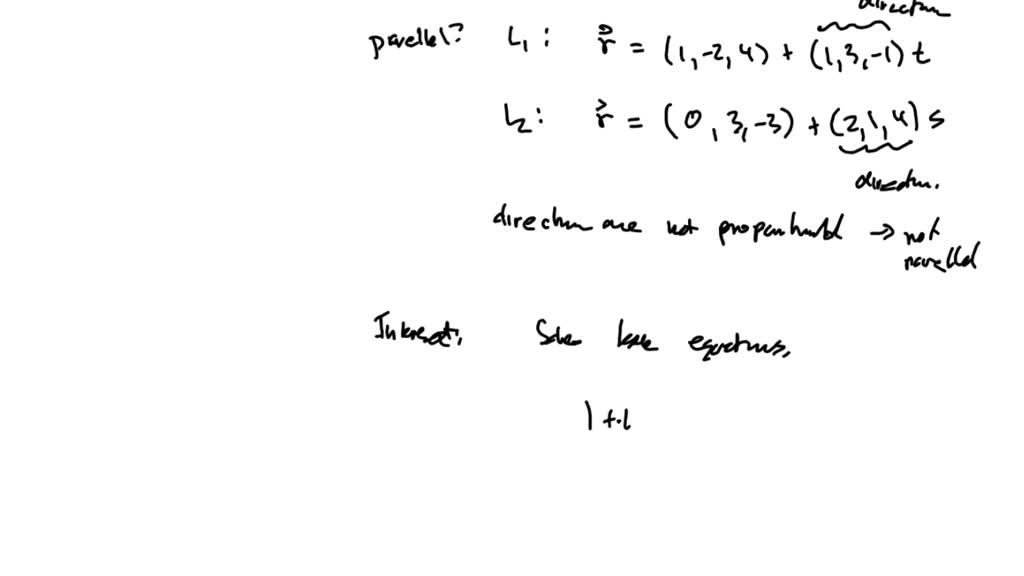 SOLVED: Consider the skew lines L1 and L2 with parametric equations L1 ...