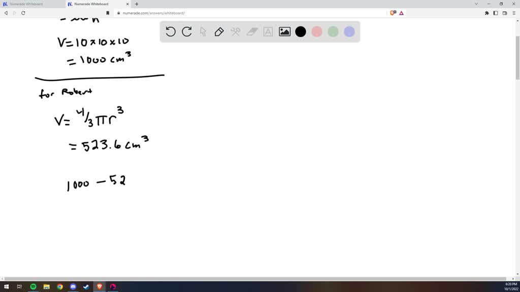 SOLVED: Two students are given cubic boxes, measuring 10 cm on a side ...