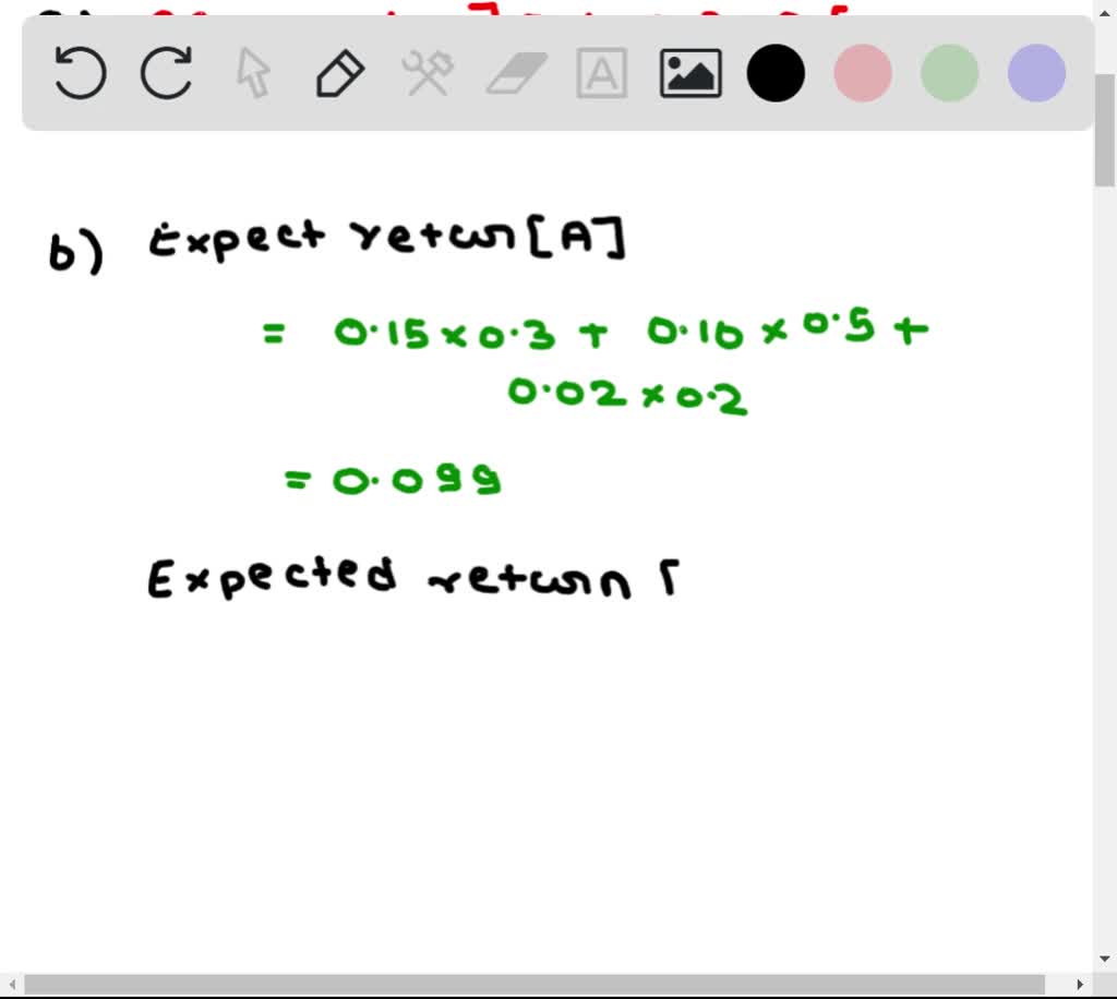 B. Calculate The Expected Return For The Portfolio. Calculate The ...