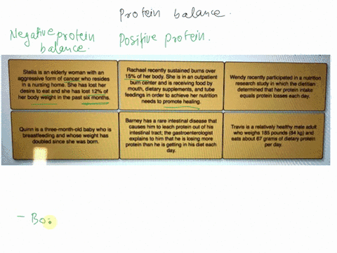 protein-balance-classify-each-of-the-following-scenarios-as-examples-of-positive-protein-balancenegative-protein-balance-or-protein-equillbrium-stella-is-an-elderly-woman-with-an-aggressive-27186