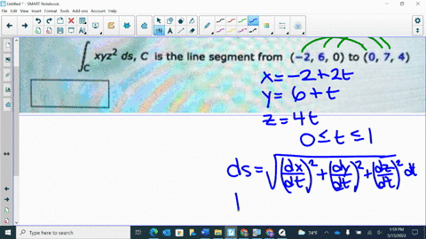 evaluate-the-ilne-integral-where-c-is-the-glven-curve_-jc-yz-ds-c-is-the-iine-segment-from-2-6-0-to-0-7-4-51184