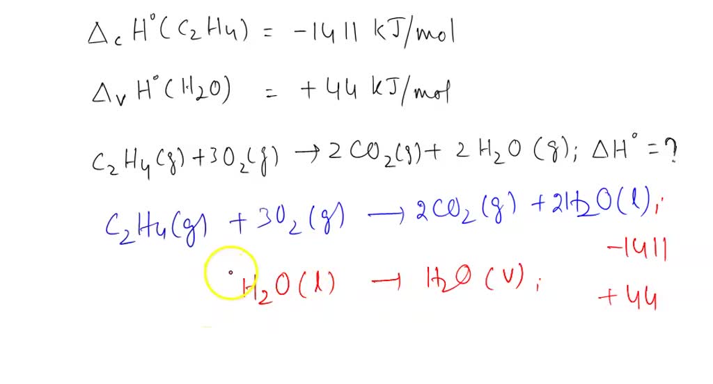 SOLVED The H combustion of ethylene C2H4 is 1411 kJ mol