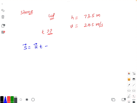 a stone is thrown vertically upward with a velocity of 294ms from the ...