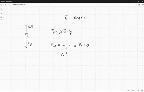 a-spherical-particle-falling-at-a-terminal-speed-in-a-liquid-must-have-the-gravitational-force-balanced-by-the-drag-force-and-the-buoyant-force-the-buoyant-force-is-equal-to-the-weight-of-th-13128