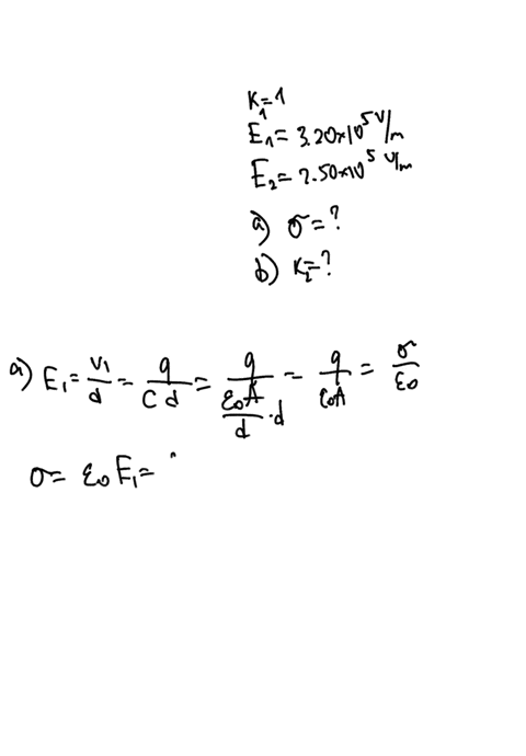 two-parallel-plates-have-equal-and-opposite-charges-when-the-space-between-the-plates-is-evacuated-the-electric-field-is-e-320-105-vm-when-the-space-is-filled-with-dielectric-the-electric-fi-96092