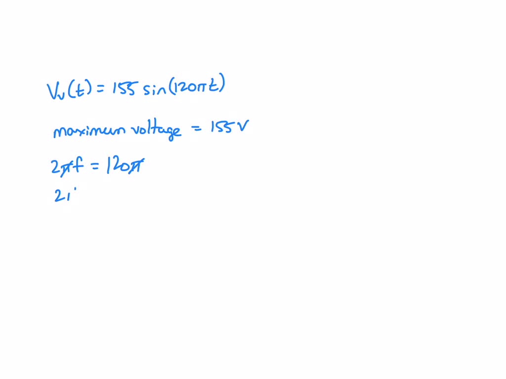 SOLVED Suppose voltage in the U.S. is represented by the function VU(t