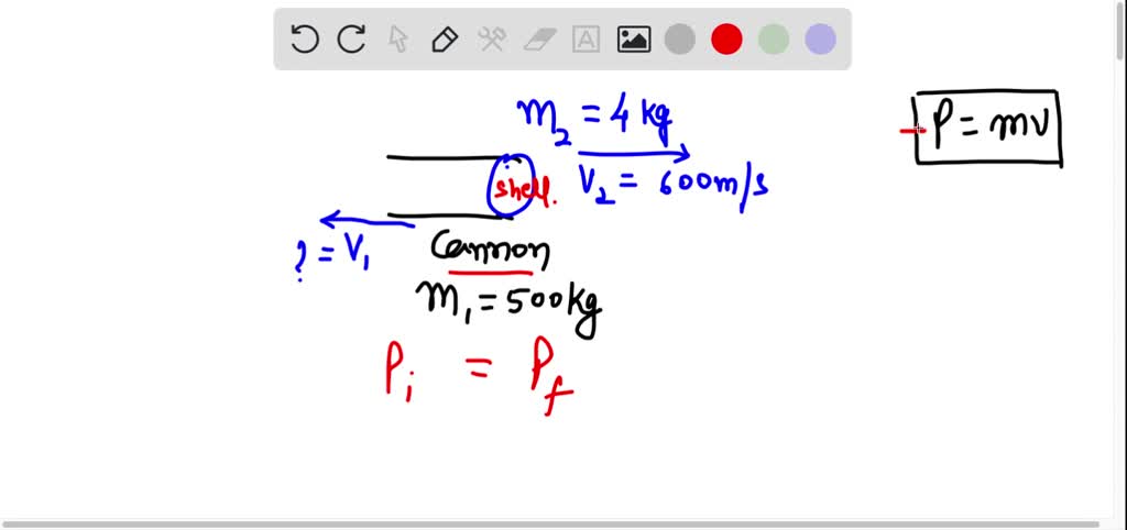 Solved A Kg Cannon Initially At Rest Fires A Kg Shell