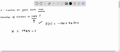 100-84-inx-models-the-number-of-visitors-in-millions-to-u-the-logarithmic-function-fx-museums-from-1940-to-1990-where-x-is-the-number-of-years-since-1900-use-this-function-to-estimate-the-nu-60935