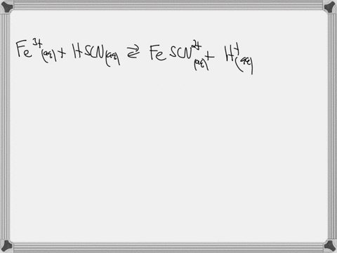 consider-the-reaction-of-ironiii-thiocyanate-with-thiocyanic-acid-f-e-3-a-q-h-s-c-n-a-q-f-e-s-c-n-2-a-q-h-a-q-the-f-e-s-c-n-2-ion-has-a-deep-red-color-if-excess-h-is-added-to-a-solution-at-equilibrium