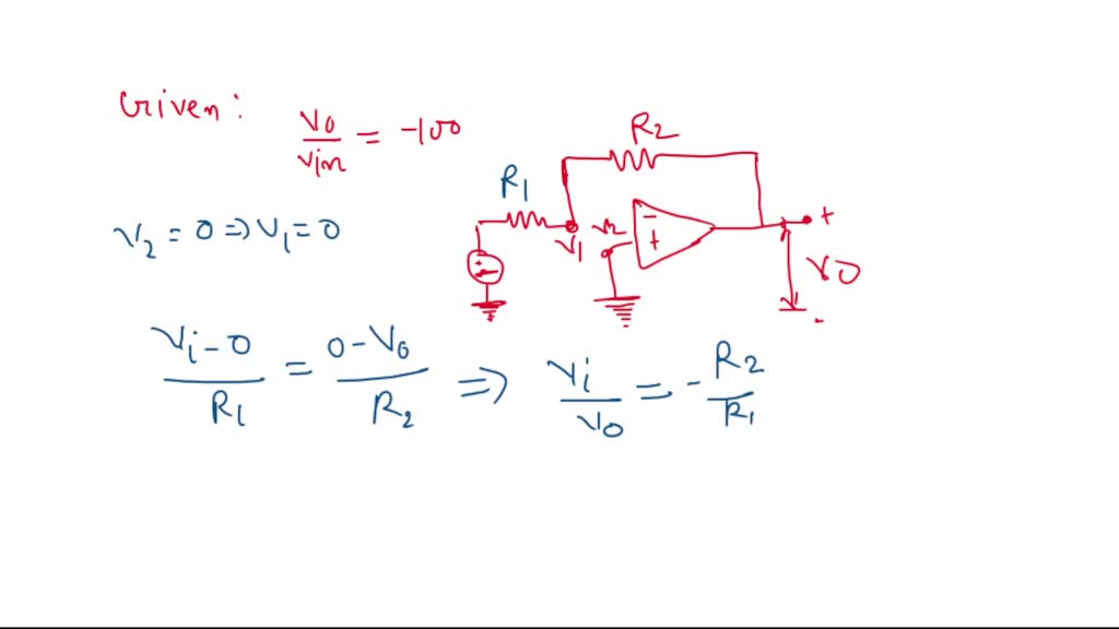 SOLVED An inverting opamp circuit using an ideal op amp must be