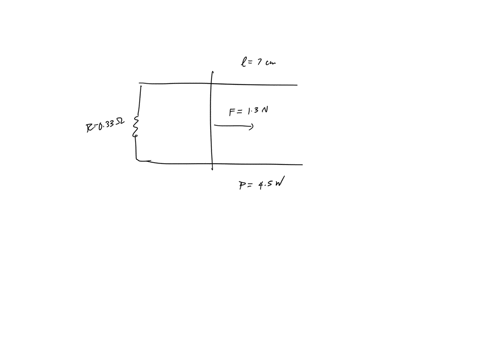 a-70-cm-long-wire-is-pulled-along-a-u-shaped-conducting-rail-in-a-perpendicular-magnetic-field-the-total-resistance-of-the-wire-and-rail-is-033-pulling-the-wire-with-a-force-of-13-n-causes-4-48615