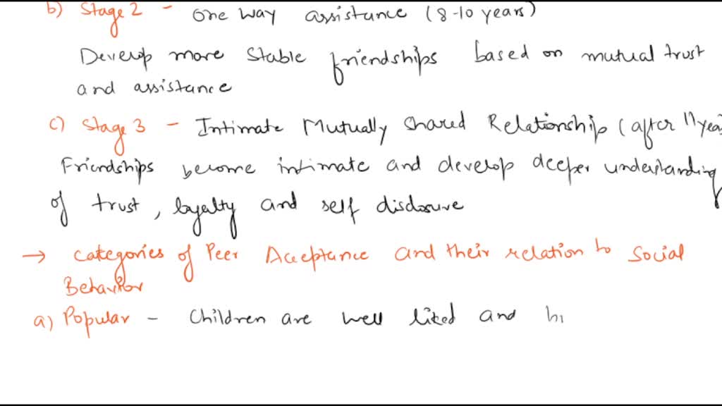 SOLVED Describe the three stages sequence in which children develop