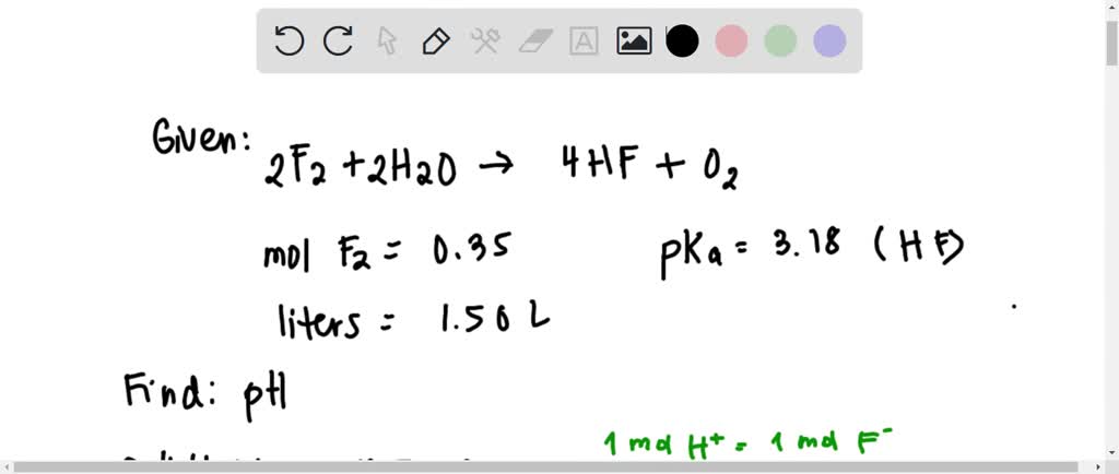 SOLVED: Fluorine gas (F2) reacts with water according to the following ...