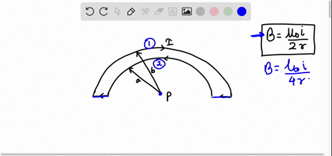 what-is-the-magnetic-field-at-p-due-to-the-current-i-in-the-wire-shown-53898