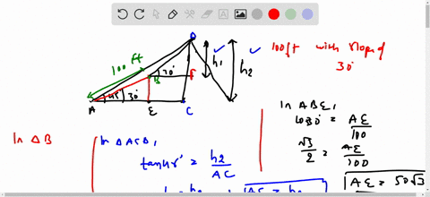 from-a-given-position-a-an-observe-notes-that-the-angle-of-elevation-of-a-rock-is-45