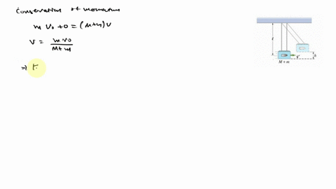 A projectile of mass moves horizontally with speed uo and a...