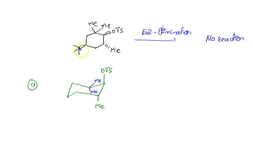 SOLVED: II) Elimination: The cyclohexane derivative below does not ...