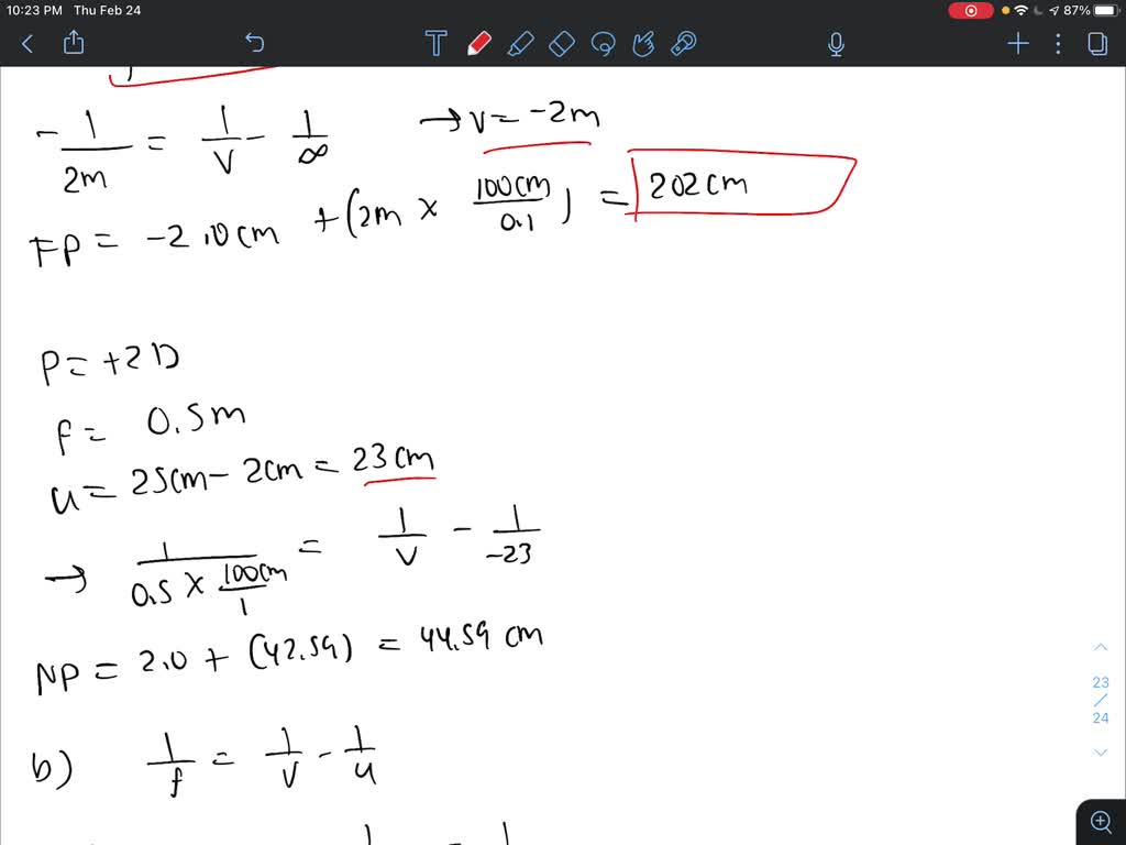 SOLVED A woman wears bifocal glasses with the lenses 2.0 cm in front