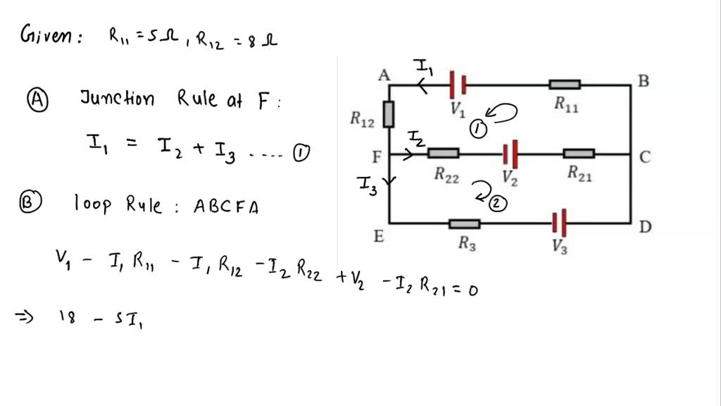 I2z SOLVED: Five resistors are connected to three DC sources as shown in ...
