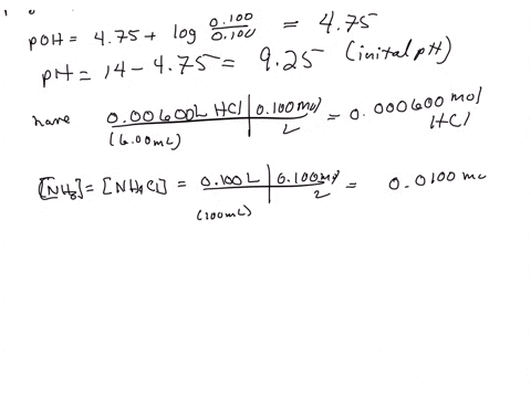 calculate-the-change-in-ph-when-600-ml-of-0100-m-hclaq-is-added-to-1000-ml-of-a-buffer-solution-that-is-0100-m-in-nh3aq-and-0100-m-in-nh4claq-38582