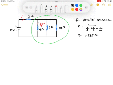 three-resistors-connected-in-parallel-have-individual-values-of-4060-and-100-0-respectively-_rxl-jc-if-this-combination-is-connected-with-a-12-v-battery-and-a-20-q-resistor-as-shown-in-the-f-41924