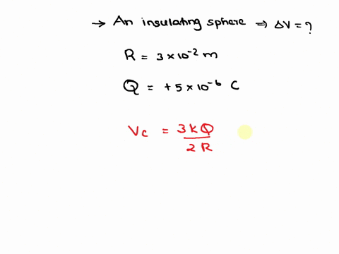 charge-q-500-c-is-distributed-uniformly-over-the-volume-of-an-insulating-sphere-that-has-radius-r-300-cm-a-what-is-the-potential-difference-between-the-center-of-the-sphere-and-the-surface-o-15336