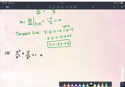 a-use-implicit-differentiation-to-find-an-equation-of-the-tangent-line-to-the-ellipse-y-2-at-12-8-x2-y-1-b-show-that-the-equation-of-the-tangent-line-to-the-ellipse-a-b2-at-xox-yoy-xo-yo_-is-65891
