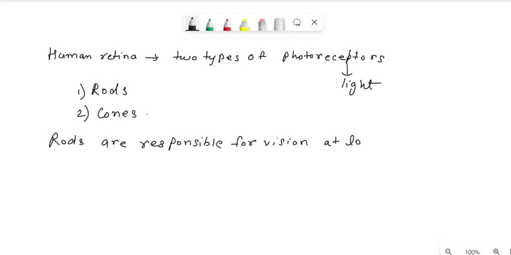 SOLVED 1. Compare and contrast the difference between rods and cones