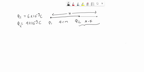2-a-q1-50-nc-point-charge-and-a-q1-60-nc-point-charge-are-40-cm-apart-on-the-x-axis-find-the-point-on-the-x-axis-where-the-electric-field-is-zero-hint-draw-electric-vectors-for-both-charges-39722