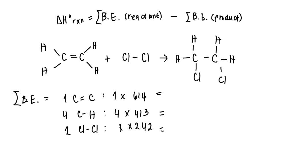 SOLVED: Use the bond enthalpies in the table below to calculate ΔrxnH ...