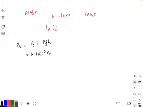 a-probe-is-lowered-16-mathrmm-into-a-lake-find-the-absolute-pressure-there-36608
